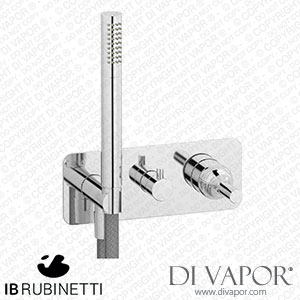 IB Rubinetti EBI313CC Batli? Exposed Parts for Manual Wall Mixer with Two Ways Diverter and Shower Kit Spare Parts