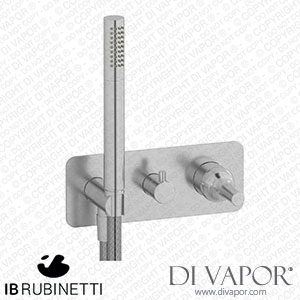 IB Rubinetti EBI314SS Batli? Exposed Parts for Manual Wall Mixer with Three Ways Diverter and Shower Kit Spare Parts