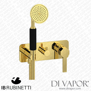 IB Rubinetti EBL313OO Belmondo + Belmondo Elle Exposed Parts for Manual Wall Mixer with Two Ways Diverter and Shower Kit Spare Parts