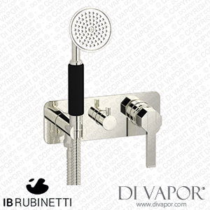 IB Rubinetti EBL314PL Belmondo + Belmondo Elle Exposed Parts for Manual Wall Mixer with Three Ways Diverter and Shower Kit Spare Parts