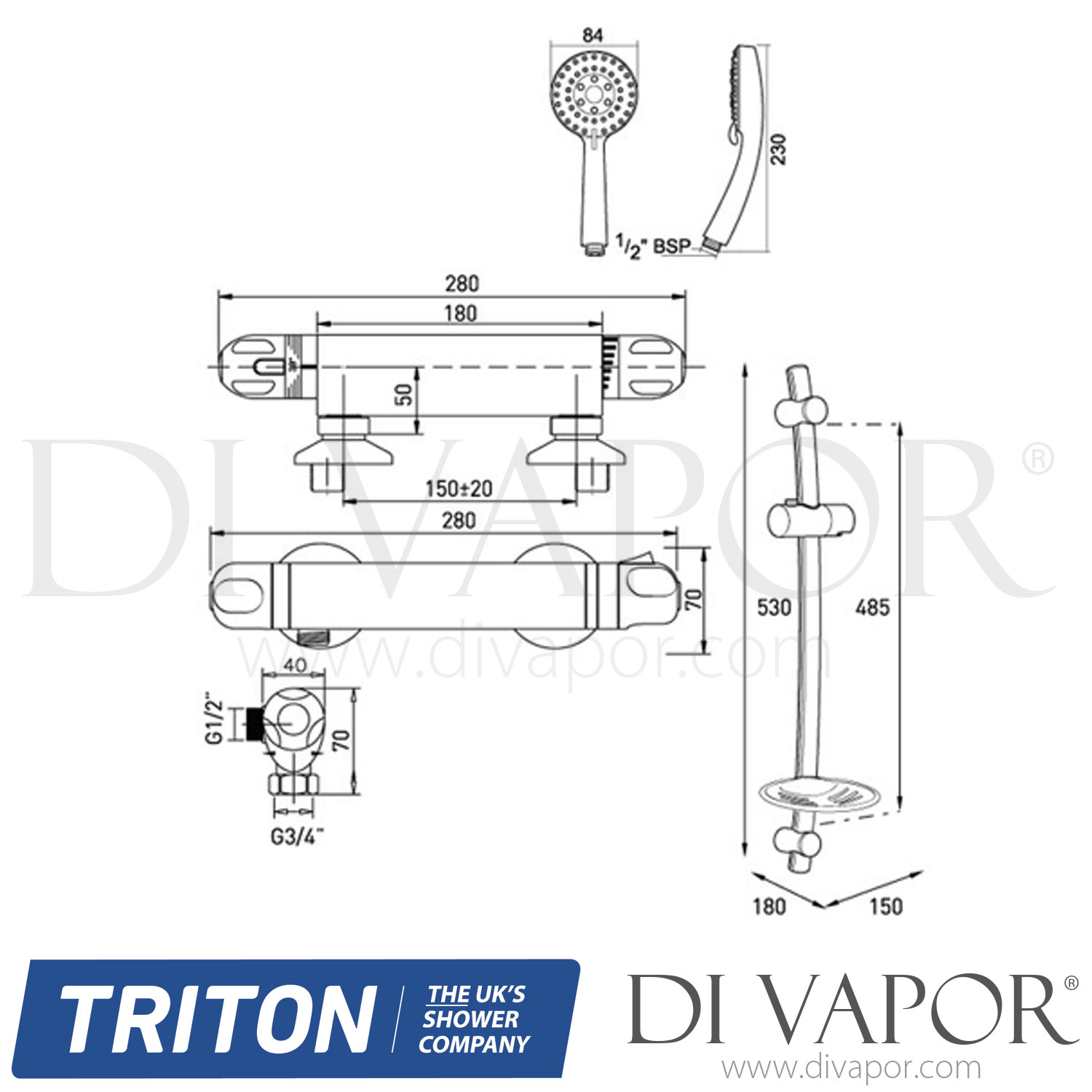 Triton ECODOTHBM Unichrome Dove Eco Bar Mixer Shower Spare Parts