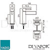 VADO EDI 100CC CP Mixer Spare Parts Diagram