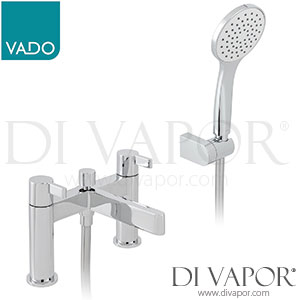 VADO EDI-130+K-CP Edit 2 Hole Bath Shower Mixer Deck Mounted with Shower Kit Spare Parts