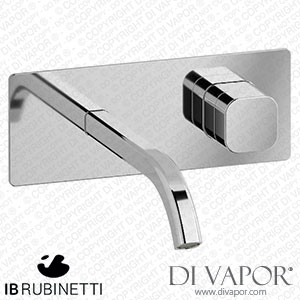 IB Rubinetti EEO206CC_1 Elio Exposed Parts for Wall Mounted Washbasin 60Degree Cut Spout and Plain Handle Complete with Drain Spare Parts