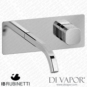 IB Rubinetti EEO206CC_2 Elio Exposed Parts for Wall Mounted Washbasin 60Degree Cut Spout and Coral Handle Complete with Drain Spare Parts