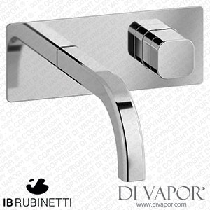 IB Rubinetti EEO206CC_3 Elio Exposed Parts for Wall Mounted Washbasin 90Degree Cut Spout and Plain Handle Complete with Drain Spare Parts