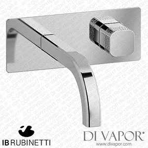 IB Rubinetti EEO206CC_4 Elio Exposed Parts for Wall Mounted Washbasin 90Degree Cut Spout and Coral Handle Complete with Drain Spare Parts