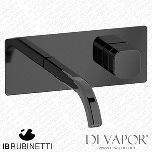 IB Rubinetti EEO206CF_1 Elio Exposed Parts for Wall Mounted Washbasin 60Degree Cut Spout and Plain Handle Complete with Drain Spare Parts