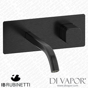 IB Rubinetti EEO206CS_1 Elio Exposed Parts for Wall Mounted Washbasin 60Degree Cut Spout and Plain Handle Complete with Drain Spare Parts