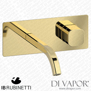 IB Rubinetti EEO206II_1 Elio Exposed Parts for Wall Mounted Washbasin 60Degree Cut Spout and Plain Handle Complete with Drain Spare Parts