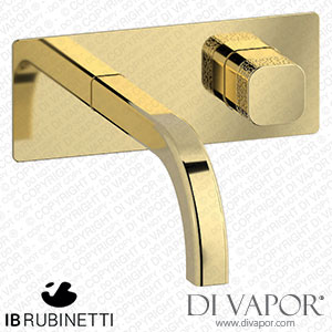 IB Rubinetti EEO206II_4 Elio Exposed Parts for Wall Mounted Washbasin 90Degree Cut Spout and Coral Handle Complete with Drain Spare Parts