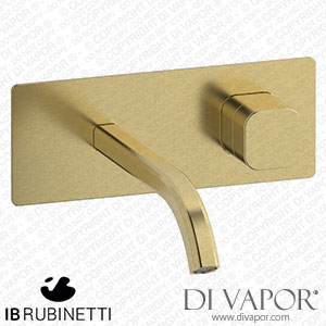 IB Rubinetti EEO206IS_1 Elio Exposed Parts for Wall Mounted Washbasin 60Degree Cut Spout and Plain Handle Complete with Drain Spare Parts