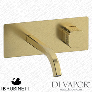 IB Rubinetti EEO206IS_2 Elio Exposed Parts for Wall Mounted Washbasin 60Degree Cut Spout and Coral Handle Complete with Drain Spare Parts