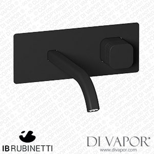 IB Rubinetti EEO206NP_1 Elio Exposed Parts for Wall Mounted Washbasin 60Degree Cut Spout and Plain Handle Complete with Drain Spare Parts