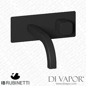 IB Rubinetti EEO206NP_3 Elio Exposed Parts for Wall Mounted Washbasin 90Degree Cut Spout and Plain Handle Complete with Drain Spare Parts