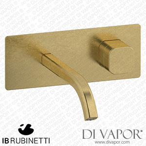 IB Rubinetti EEO206ON_1 Elio Exposed Parts for Wall Mounted Washbasin 60Degree Cut Spout and Plain Handle Complete with Drain Spare Parts