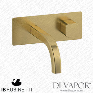 IB Rubinetti EEO206ON_3 Elio Exposed Parts for Wall Mounted Washbasin 90Degree Cut Spout and Plain Handle Complete with Drain Spare Parts