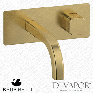 IB Rubinetti EEO206ON_4 Elio Exposed Parts for Wall Mounted Washbasin 90Degree Cut Spout and Coral Handle Complete with Drain Spare Parts