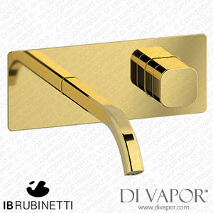 IB Rubinetti EEO206OO_1 Elio Exposed Parts for Wall Mounted Washbasin 60Degree Cut Spout and Plain Handle Complete with Drain Spare Parts