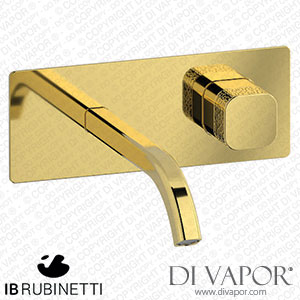 IB Rubinetti EEO206OO_2 Elio Exposed Parts for Wall Mounted Washbasin 60Degree Cut Spout and Coral Handle Complete with Drain Spare Parts