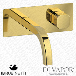 IB Rubinetti EEO206OO_4 Elio Exposed Parts for Wall Mounted Washbasin 90Degree Cut Spout and Coral Handle Complete with Drain Spare Parts