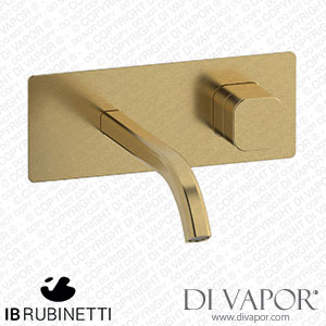 IB Rubinetti EEO206OS_1 Elio Exposed Parts for Wall Mounted Washbasin 60Degree Cut Spout and Plain Handle Complete with Drain Spare Parts