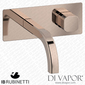 IB Rubinetti EEO206RS_4 Elio Exposed Parts for Wall Mounted Washbasin 90Degree Cut Spout and Coral Handle Complete with Drain Spare Parts
