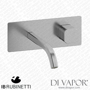 IB Rubinetti EEO206SS_1 Elio Exposed Parts for Wall Mounted Washbasin 60Degree Cut Spout and Plain Handle Complete with Drain Spare Parts