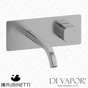 IB Rubinetti EEO206SS_2 Elio Exposed Parts for Wall Mounted Washbasin 60Degree Cut Spout and Coral Handle Complete with Drain Spare Parts