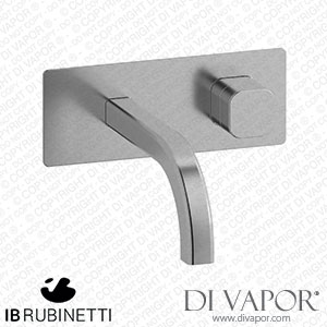 IB Rubinetti EEO206SS_3 Elio Exposed Parts for Wall Mounted Washbasin 90Degree Cut Spout and Plain Handle Complete with Drain Spare Parts