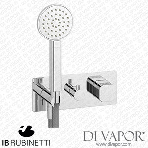 IB Rubinetti EEO313CC_2 Elio Exposed Parts for Two Way Shower Mixer with Coral Handle Complete with Shower Kit Hydroprogressive Cartridge Spare Parts