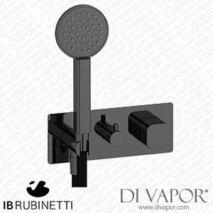 IB Rubinetti EEO313CF_1 Elio Exposed Parts for Two Way Shower Mixer with Plain Handle Complete with Shower Kit Hydroprogressive Cartridge Spare Parts