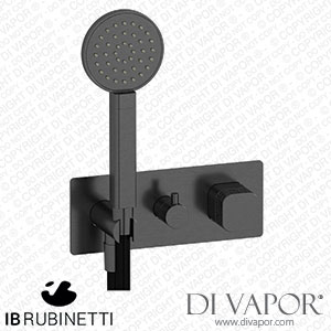 IB Rubinetti EEO313CS_2 Elio Exposed Parts for Two Way Shower Mixer with Coral Handle Complete with Shower Kit Hydroprogressive Cartridge Spare Parts
