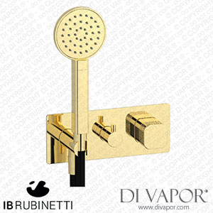 IB Rubinetti EEO313II_2 Elio Exposed Parts for Two Way Shower Mixer with Coral Handle Complete with Shower Kit Hydroprogressive Cartridge Spare Parts