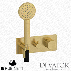 IB Rubinetti EEO313ON_2 Elio Exposed Parts for Two Way Shower Mixer with Coral Handle Complete with Shower Kit Hydroprogressive Cartridge Spare Parts