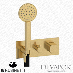 IB Rubinetti EEO313OS_1 Elio Exposed Parts for Two Way Shower Mixer with Plain Handle Complete with Shower Kit Hydroprogressive Cartridge Spare Parts