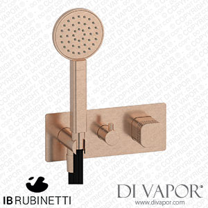 IB Rubinetti EEO313SR_2 Elio Exposed Parts for Two Way Shower Mixer with Coral Handle Complete with Shower Kit Hydroprogressive Cartridge Spare Parts