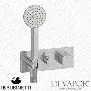 IB Rubinetti EEO313SS_1 Elio Exposed Parts for Two Way Shower Mixer with Plain Handle Complete with Shower Kit Hydroprogressive Cartridge Spare Parts