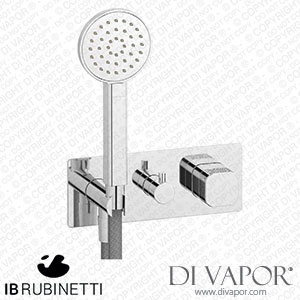 IB Rubinetti EEO314CC_2 Elio Exposed Parts for Three Way Shower Mixer with Coral Handle Complete with Shower Kit Hydroprogressive Cartridge Spare Parts