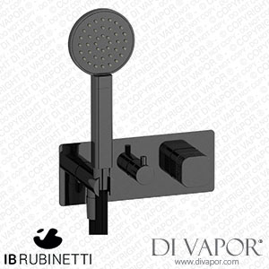 IB Rubinetti EEO314CF_2 Elio Exposed Parts for Three Way Shower Mixer with Coral Handle Complete with Shower Kit Hydroprogressive Cartridge Spare Parts