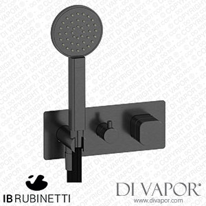 IB Rubinetti EEO314CS_1 Elio Exposed Parts for Three Way Shower Mixer with Plain Handle Complete with Shower Kit Hydroprogressive Cartridge Spare Parts