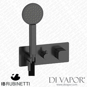 IB Rubinetti EEO314CS_2 Elio Exposed Parts for Three Way Shower Mixer with Coral Handle Complete with Shower Kit Hydroprogressive Cartridge Spare Parts