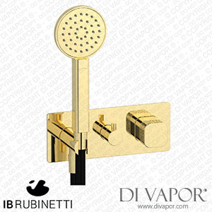 IB Rubinetti EEO314II_2 Elio Exposed Parts for Three Way Shower Mixer with Coral Handle Complete with Shower Kit Hydroprogressive Cartridge Spare Parts