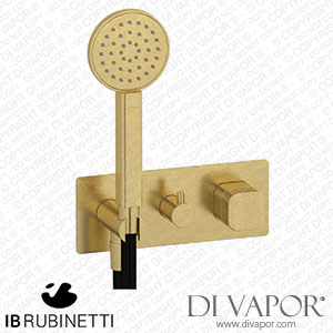IB Rubinetti EEO314ON_2 Elio Exposed Parts for Three Way Shower Mixer with Coral Handle Complete with Shower Kit Hydroprogressive Cartridge Spare Parts
