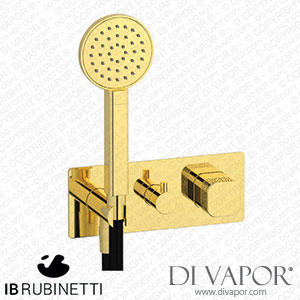 IB Rubinetti EEO314OO_2 Elio Exposed Parts for Three Way Shower Mixer with Coral Handle Complete with Shower Kit Hydroprogressive Cartridge Spare Parts