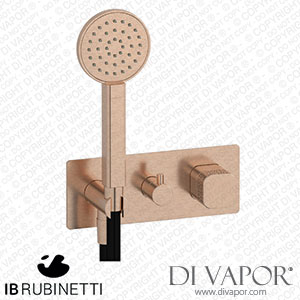 IB Rubinetti EEO314SR_2 Elio Exposed Parts for Three Way Shower Mixer with Coral Handle Complete with Shower Kit Hydroprogressive Cartridge Spare Parts