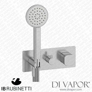 IB Rubinetti EEO314SS_2 Elio Exposed Parts for Three Way Shower Mixer with Coral Handle Complete with Shower Kit Hydroprogressive Cartridge Spare Parts