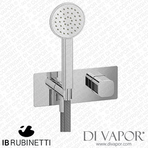 IB Rubinetti EEO716CC_1 Elio Wall Mounted Bath Filler without Spout with Shower Kit Plain Lever Spare Parts