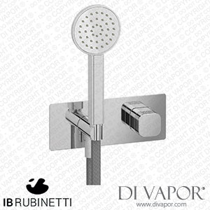 IB Rubinetti EEO716CC_2 Elio Wall Mounted Bath Filler without Spout with Shower Kit Coral Lever Spare Parts