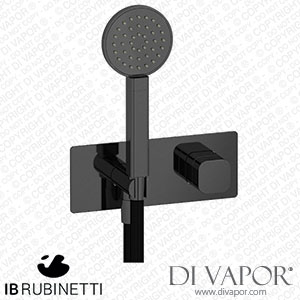 IB Rubinetti EEO716CF_1 Elio Wall Mounted Bath Filler without Spout with Shower Kit Plain Lever Spare Parts